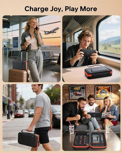 Stand Charging Case for Swicth 2 2025 Build-in 10000 mAh Recharge Battery& Game Card Holders, Protective Hard Shell Handheld Travel Carrying Bag Battery Storage Case in Saudi Arabia