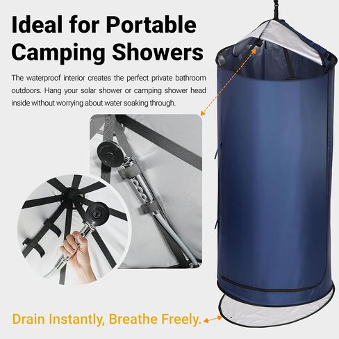 Portable Changing Tent for SUV, Pop Up Privacy Shower Tent with Suction Cups & Ground Stakes, Foldable Outdoor Dressing Room for Camping Beach Toilet Shower, Instant Setup with Carry Bag in Saudi Arabia