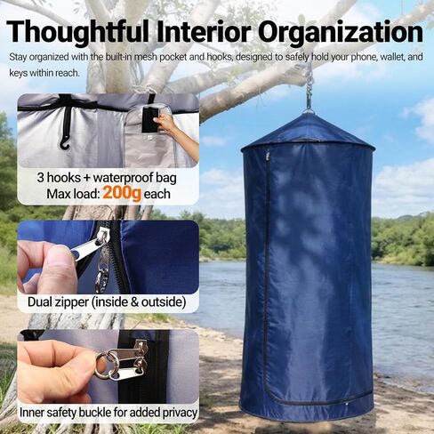 Portable Changing Tent for SUV, Pop Up Privacy Shower Tent with Suction Cups & Ground Stakes, Foldable Outdoor Dressing Room for Camping Beach Toilet Shower, Instant Setup with Carry Bag in Saudi Arabia