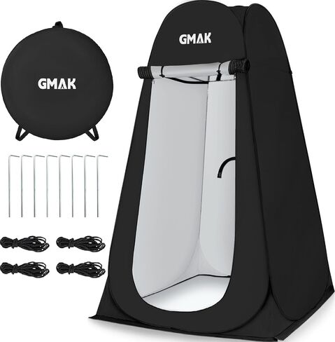 GMAK Pop Up Privacy Shower Tent, Pop Up Changing Tents, 3.94 ft Wx 6.2 ft H | Outdoor Privacy Shelter Shower Tent for Portable Toilet Stall or Dressing Room with Carry Bag for Beach Camping Hiking, Black in Saudi Arabia