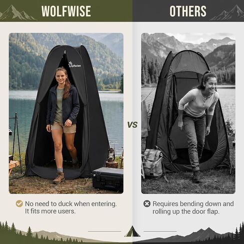 Wolfwise Pop Up Changing Tent, Portable Instant Shower Ten with Ventilation Window & Carry Bag, Privacy Bathroom Toilet for Beach, Camping & Outdoor, Width 37 ", Height 68.5 " in Saudi Arabia