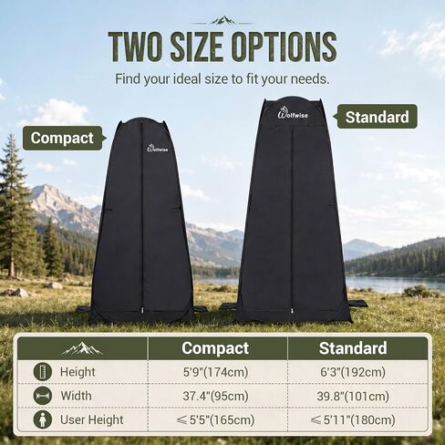 Wolfwise Pop Up Changing Tent, Portable Instant Shower Ten with Ventilation Window & Carry Bag, Privacy Bathroom Toilet for Beach, Camping & Outdoor, Width 37 ", Height 68.5 " in Saudi Arabia