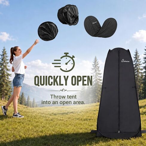 Wolfwise Pop Up Changing Tent, Portable Instant Shower Ten with Ventilation Window & Carry Bag, Privacy Bathroom Toilet for Beach, Camping & Outdoor, Width 37 ", Height 68.5 " in Saudi Arabia