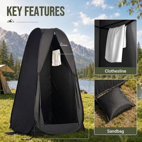 Wolfwise Pop Up Changing Tent, Portable Instant Shower Ten with Ventilation Window & Carry Bag, Privacy Bathroom Toilet for Beach, Camping & Outdoor, Width 37 ", Height 68.5 " in Saudi Arabia