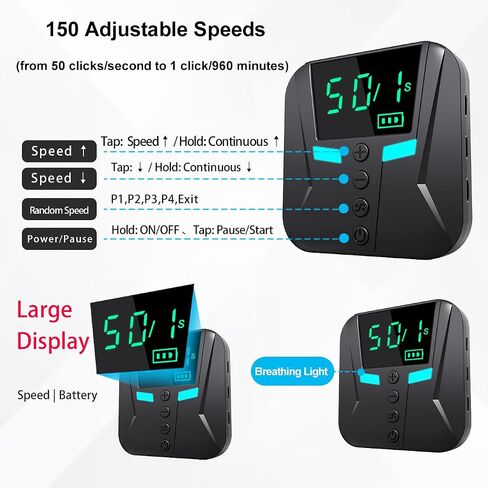 Auto Clicker Tapper for TikTok iPhone Expandable up to 9 Tapping Clips | Rechargeable Screen Tapper, 150 Adjustable Speeds & Random Mode, for Live Likes, Games, Works with iPhone iPad & Android in Saudi Arabia
