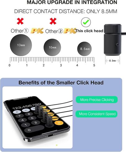 Auto Clicker Tapper for TikTok iPhone Expandable up to 5 Tapping Clips | Rechargeable Screen Tapper, 130 Adjustable Speeds & Random Mode, for Live Likes, Games, Works with iPhone iPad & Android in Saudi Arabia