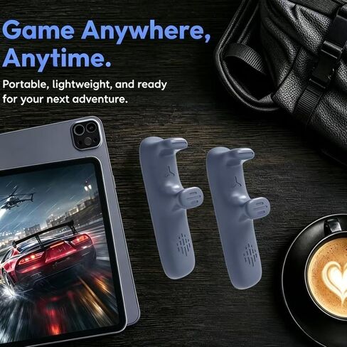 1 Pair Gaming Grip Handle for iPad and Android Tablets, Anti-Slip Silicone Hand Holder with Six-Finger Multi-Trigger Control, Washable Reusable Tablet Game Controller for Mobile Gaming in Saudi Arabia