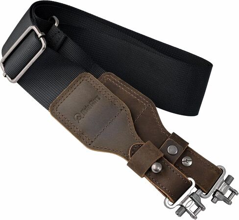 Aisin Gioro Rifles Slings, 2" Wide Weave Cotton Gun Slings with Double Layer Crazy Horse Leather Ends and for Rifles and Shotguns, Equip Gun Sling Swivels in Saudi Arabia