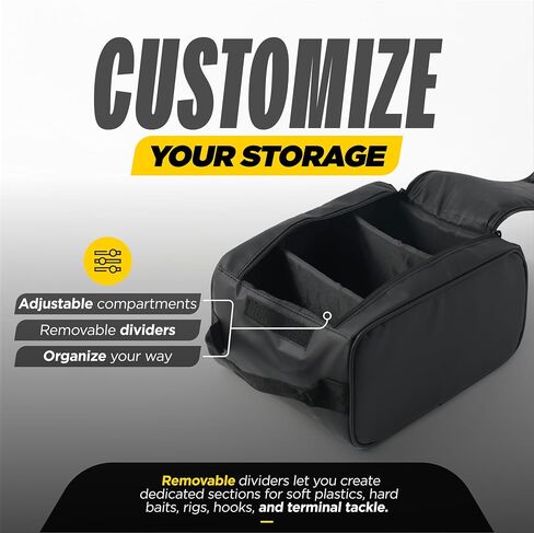 Beyond Braid Bait Commander Fishing Bait Bag - Crush-Resistant Soft Plastic Bait Storage with Removable Dividers - Soft Bait Organizer for Bass, Saltwater and Freshwater - Water-Resistant Tackle Bag in Kuwait