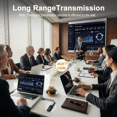 2026Upgraded Wireless HDMI Transmitter and Receiver, Premium Gold-Plated HDMI for Superior Conductivity, 328FT/100M Plug & Play, 4K Decode 1080P@60Hz, Stable Signal Transfer from Laptop/PC/Projector in Saudi Arabia