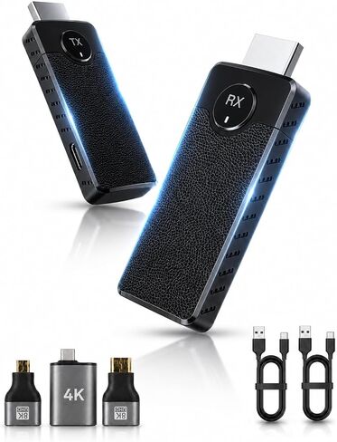 Wireless HDMI Transmitter & Receiver Kit, Plug and Play 1080P | 4K Decoding, 1080P@60Hz Output, Low Latency Dual Band, 98 ft, No WiFi Needed for Laptop to TV & Projector in Kuwait