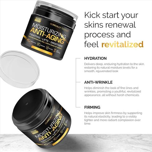Men's Face Cream Moisturizer - Anti-Aging Cream For Men, Collagen, Retinol & Hyaluronic Acid - Day & Night - Facial Skin Care- Anti Wrinkle 1.7 oz in Saudi Arabia