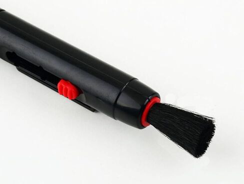 Professional Carbon Lens Cleaning Pen Brush with Retractable Soft Brush Portable Dust Cleaner for DSLR Camera Lenses Filters Viewfinder Camcorder LCD Screens - Black Plastic in Saudi Arabia