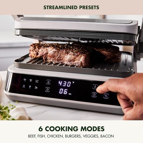 GreenPan Advanced Grill & Griddle, PFAS-Free Ceramic Nonstick, Clay | 5-in-1 Grill & Griddle with Reversible Plates, Adjustable Cover and Open Flat Surface, 6 Cooking Modes, Easy Clean in Saudi Arabia