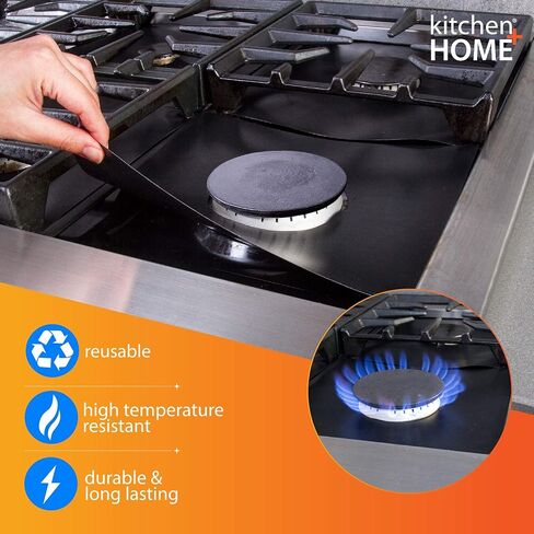 Kitchen + Home Stove Top Smokeless Grill, Indoor/Outdoor BBQ Grill Pan with Double Coated Non-Stick Surface and Burner Liners in Saudi Arabia