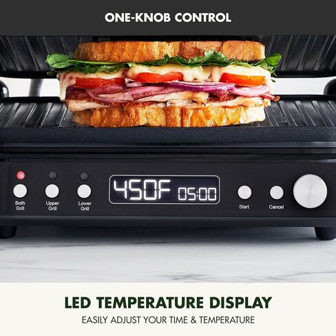 GreenPan 6-in-1 Multifunction Removable Plate Indoor Grill & Electric Griddle, Diamond Infused PFAS Free Ceramic Nonstick Reversible Plates, Opens Flat, Adjustable Temp, Panini Press, Black in Saudi Arabia