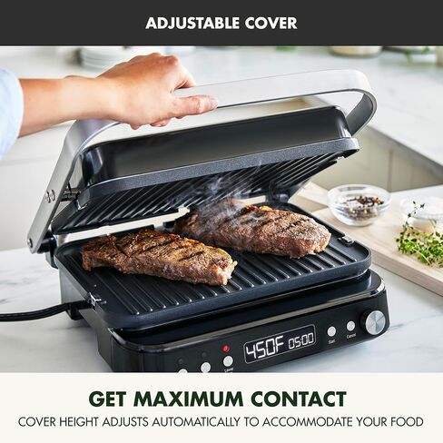 GreenPan 6-in-1 Multifunction Removable Plate Indoor Grill & Electric Griddle, Diamond Infused PFAS Free Ceramic Nonstick Reversible Plates, Opens Flat, Adjustable Temp, Panini Press, Black in Saudi Arabia
