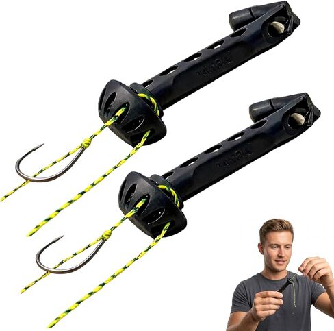 Magnetic Fly Threader, Magnetic Fly Threader & Knot Tying Tool, Fly Fishing Accessories with Strong Magnets for Easy Line Threading, Two-Pack Black Tools for Fishing Lovers and Starters in Saudi Arabia