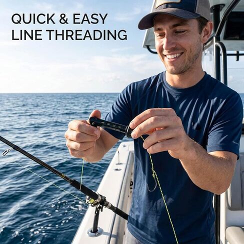 Magnetic Fly Threader, Magnetic Fly Threader & Knot Tying Tool, Fly Fishing Accessories with Strong Magnets for Easy Line Threading, Two-Pack Black Tools for Fishing Lovers and Starters in Saudi Arabia