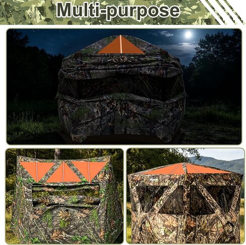 4PCS Upgraded Snap Blaze Orange Hunting Blind Safety Panels for Ground Tent | 18.5" Per Side Waterproof Hunting Blind Orange Marker, High-Visibility Reflective Strip, Lightweight Portable Drawstring Bag in Saudi Arabia