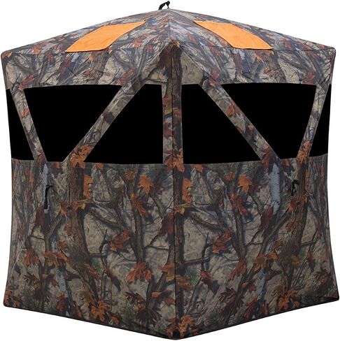 Barronett Blinds® Road Runner, Portable Hunting Blind, Pop-Up Hub Blind, Zipperless Windows, Lightweight, 2-Person, Bloodtrail® Woodland, 67" x 71" x 71", RR200BT in Saudi Arabia