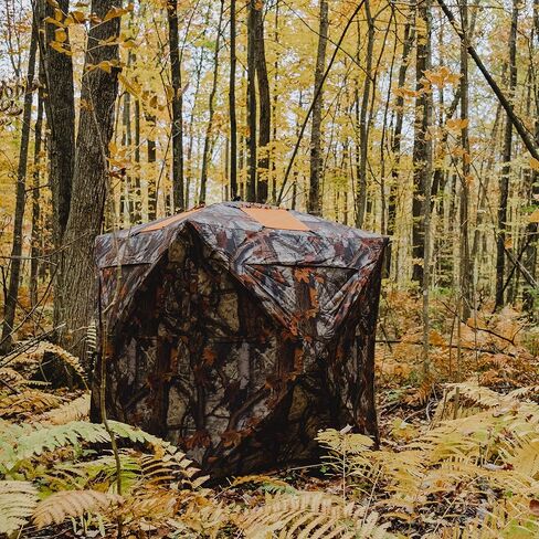 Barronett Blinds® Road Runner, Portable Hunting Blind, Pop-Up Hub Blind, Zipperless Windows, Lightweight, 2-Person, Bloodtrail® Woodland, 67" x 71" x 71", RR200BT in Saudi Arabia