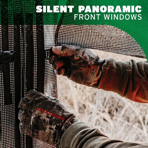 Barronett Blinds® Insight™ 350 See-Through Hunting Blind — View-Through Fabric, Silent Panoramic Shooting Windows, Fence-Line Camo™, Blaze Orange Safety Panels, 92" x 92" x 80", NS350FT in Saudi Arabia