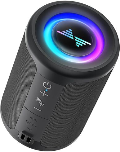 LENRUE Small Portable Bluetooth Speaker with Lights, TWS Stereo Surround Sound, Type C Powered, Bluetooth 5.3, AUX TF Card Input, Wireless for Outdoor Home, Coolest Gifts in Saudi Arabia