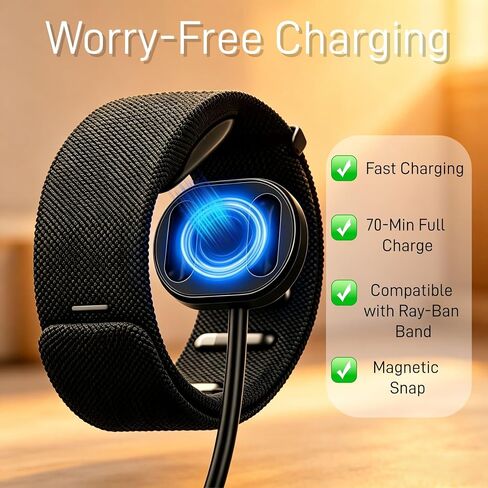 Magnetic Charging Cable for Ray-Ban Meta Display Neural Band, Replacement Cord for Meta Ray-Ban Display Wristband, Durable & Portable in Saudi Arabia