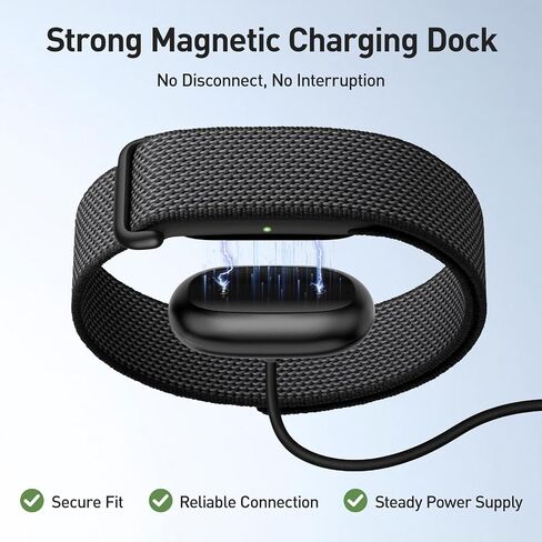 USB-C Magnetic Charger Cable for Google Fitbit Air, 3.3FT Replacement Cord | Strong Magnetic Suction, Stable Fast Charging, Anti-Break Flexible Cord, Universal Type-C Charging Supply in Saudi Arabia