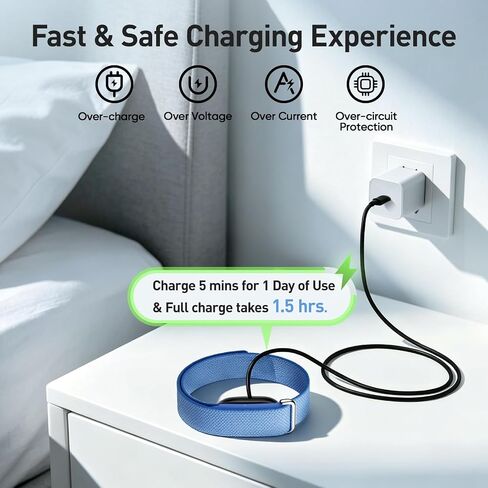 USB-C Magnetic Charger Cable for Google Fitbit Air, 3.3FT Replacement Cord | Strong Magnetic Suction, Stable Fast Charging, Anti-Break Flexible Cord, Universal Type-C Charging Supply in Saudi Arabia