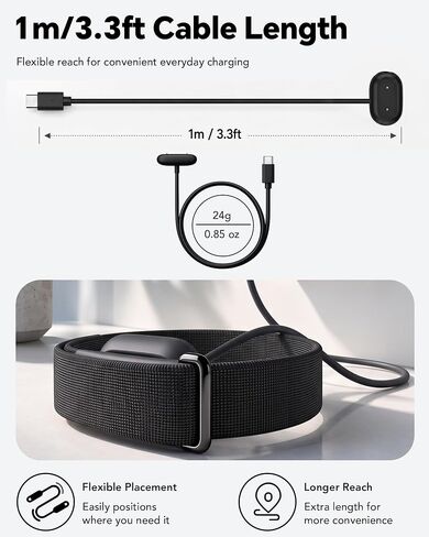 Fast Charging Cable Only for Google Fitbit Air,3.3ft USB Cable,No Adapter | Fast Charging Cable Only for Google Fitbit Air in Saudi Arabia