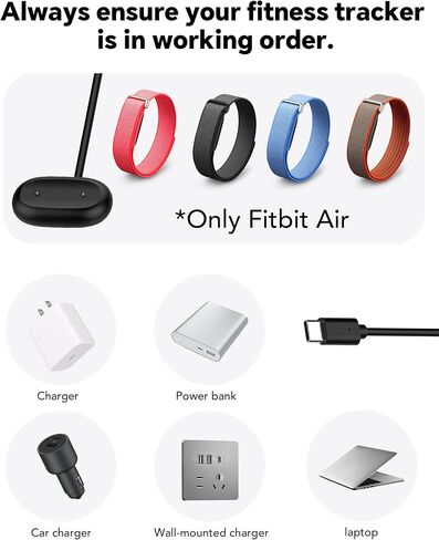 Fast Charging Cable Only for Google Fitbit Air,3.3ft USB Cable,No Adapter | Fast Charging Cable Only for Google Fitbit Air in Saudi Arabia