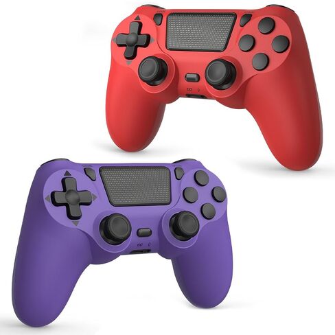 وحدة التحكم اللاسلكية Wuthur 2 Pack المتوافقة مع PS4/Pro/Slim (أرجواني وأحمر) in Kuwait