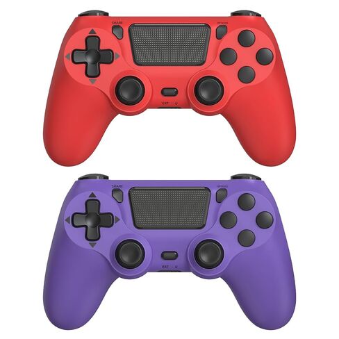 وحدة التحكم اللاسلكية Wuthur 2 Pack المتوافقة مع PS4/Pro/Slim (أرجواني وأحمر) in Kuwait