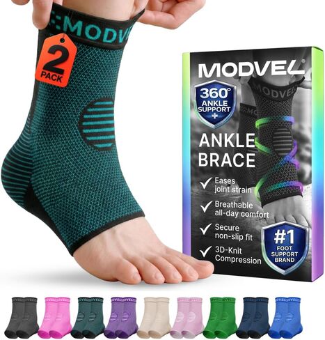 Modvel Foot & Ankle Brace Socks for Sprained Ankle Compression Sleeve - Foot Support for Women & Men - Tendonitis & Arthritis Ankle Brace Sports Running, Torn Ligaments & Women Stabilizing Ankle Wrap in Saudi Arabia