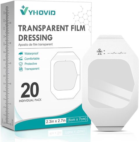 80 Packs Transparent Film Dressing 2.375" x 2.75" - Waterproof Bandages for Swimming, Showering, Wounds, Post Surgical Shower or IV Shield, Tattoo Aftercare Bandage, Scar Therapy, Adhesive Patches in Saudi Arabia