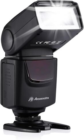 Powerextra Professional DF-400 Speedlite Camera Flash for Canon Nikon Pentax Samsung Fujifilm Olympus Panasonic Sigma Minolta Leica Ricoh DSLR Cameras and Digital Cameras with Single-Contact Hotshoe in Saudi Arabia