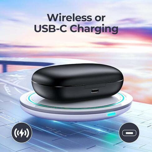 GNMN Wireless Earbuds Bluetooth Headphones 90 Hrs Playtime Ear Buds with Hi-Res Stereo Deep Bass Power Display Earphones with Earhooks Waterproof Transparency Headset Sports/Running in Saudi Arabia