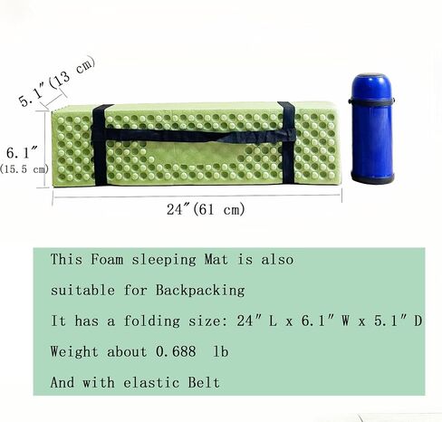 Foam Sleeping Pad Camping 77.1″ x 24″ Insulated Mat Foldable Ultralight | Heat reflecting underside with aluminum coating, water resistant Sleeping Mat, for Backpacking, thickness about 0.78 inches in Saudi Arabia