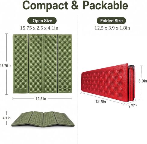 2Pack Camping Mats Folding Foam Mats Waterproof Sitting Carpet Seat Cushion for Outdoor Camping Picnic Park,Green in Saudi Arabia