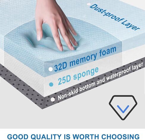 Extra Thick Memory Foam Camping Mattress - 72" x 24" Portable Sleeping Pad for Adults, Folding Camping Bed Mat, Lightweight Cot Mattress Topper for Outdoor, RV, Travel & Backpacking in Saudi Arabia