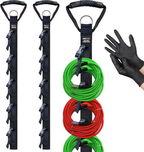 Extension Cord Organizer Adjustable 2 PCS with 5 Slots | Adjustable Extension Cord Hanger, Extension Cord Holder, Garage Garden Storage Straps, For Cable, Hose, Rope, Tool in Saudi Arabia
