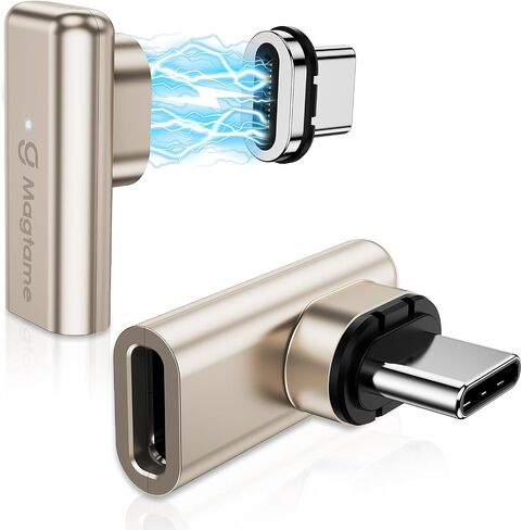 2Pack 240W Magnetic USB C Right Angle Adapter,40Gbps Type C Extender 24Pin | 90 Degree USB C Adapter 4K Video Output & Data Transfer for Steam Deck, ROG Ally, Switch, PC, Tablet, for iPhone 17/16/15 in Saudi Arabia