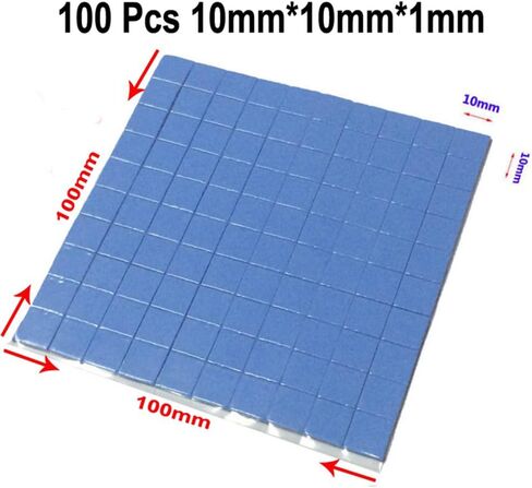Xiaokeis 100 Pcs Thermal Conductive Silicone Pads, Soft Cooling Thermal Pad Silicone Thermal Pads for Laptop, Heatsink, GPU, CPU, LED (Size:10mmx10mmx1mm) in Saudi Arabia