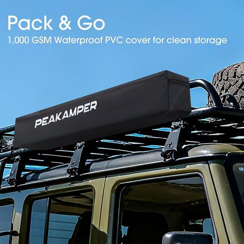 Awning Shower Tent with Swing Arm Privacy Roof 3ft x 3ft LED Light | UV-Resistant & Waterproof, with Storage Bag, Vehicle Side Shower Room, Camping Privacy Shelter Restroom Bathroom in Saudi Arabia