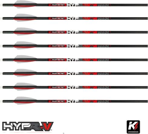 Killer Instinct Lethal 405HD Crossbow Kit 3-Pack Bundle | 8 Hypr-V Crossbow Bolts, Fixed-Blade Steel Tip 100-Grain Hunting, Redesigned Stock, Anti-Dry Fire Safety Feature in Kuwait