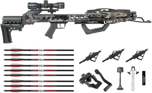 Killer Instinct LogiX DC Crossbow Bundle | Crank, Bolts, Broadheads, Steel Tip Broadheads (3-Pack, 435fps in Kuwait