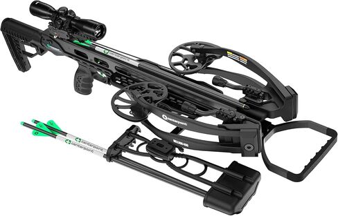 CenterPoint Hellion 400 FPS 185 LBS Compound Crossbow - 8 Inch Cocked Ultra Compact with CNC Aluminum Rails | Powerful 185 lbs draw – Ultra compact 8 inch width – Machined CNC aluminum rails in Saudi Arabia