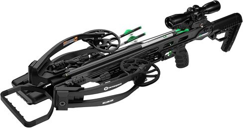 CenterPoint Hellion 400 FPS 185 LBS Compound Crossbow - 8 Inch Cocked Ultra Compact with CNC Aluminum Rails | Powerful 185 lbs draw – Ultra compact 8 inch width – Machined CNC aluminum rails in Saudi Arabia